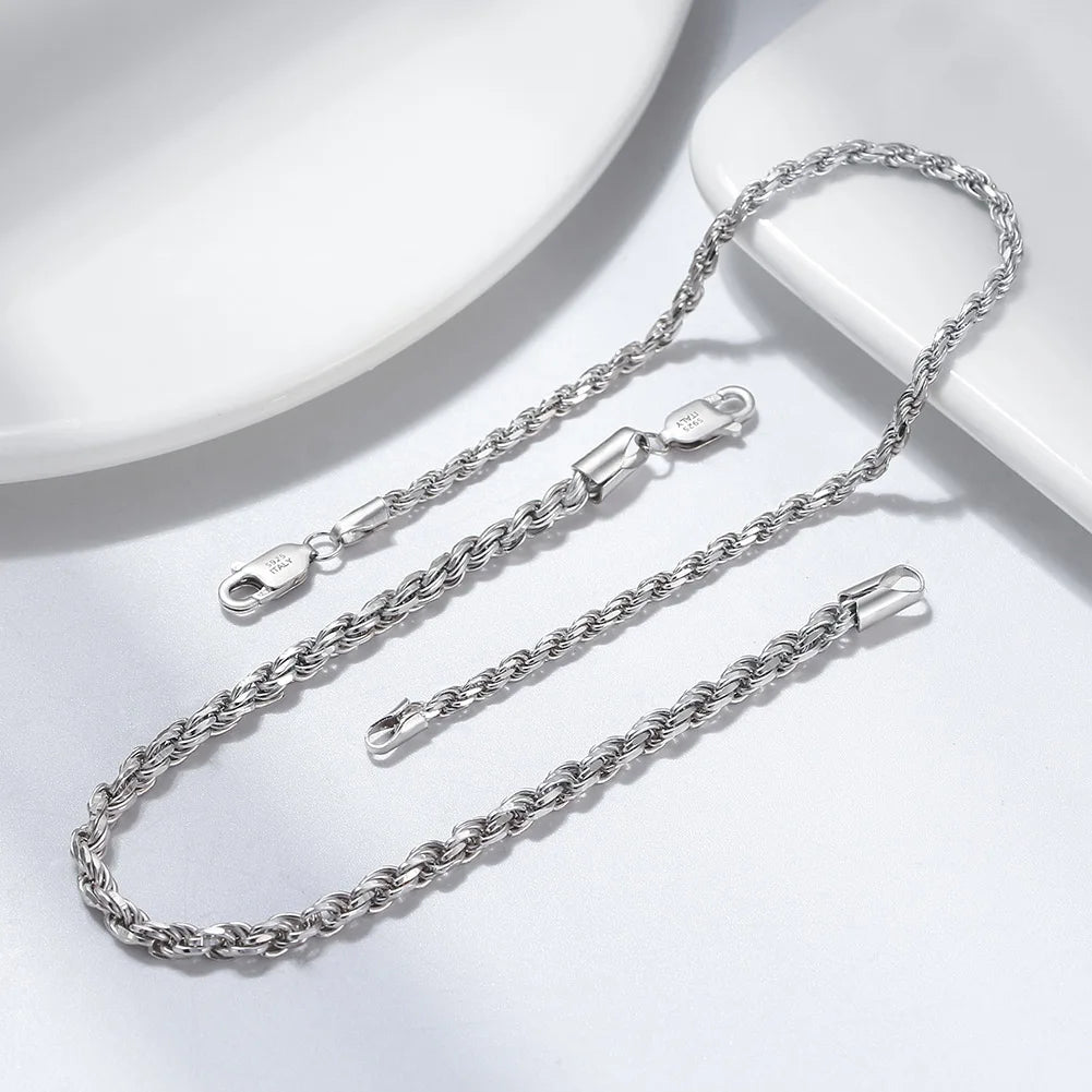 925S SILVER 3MM "ROPE" ARMBAND - ICERAIN JEWELRY