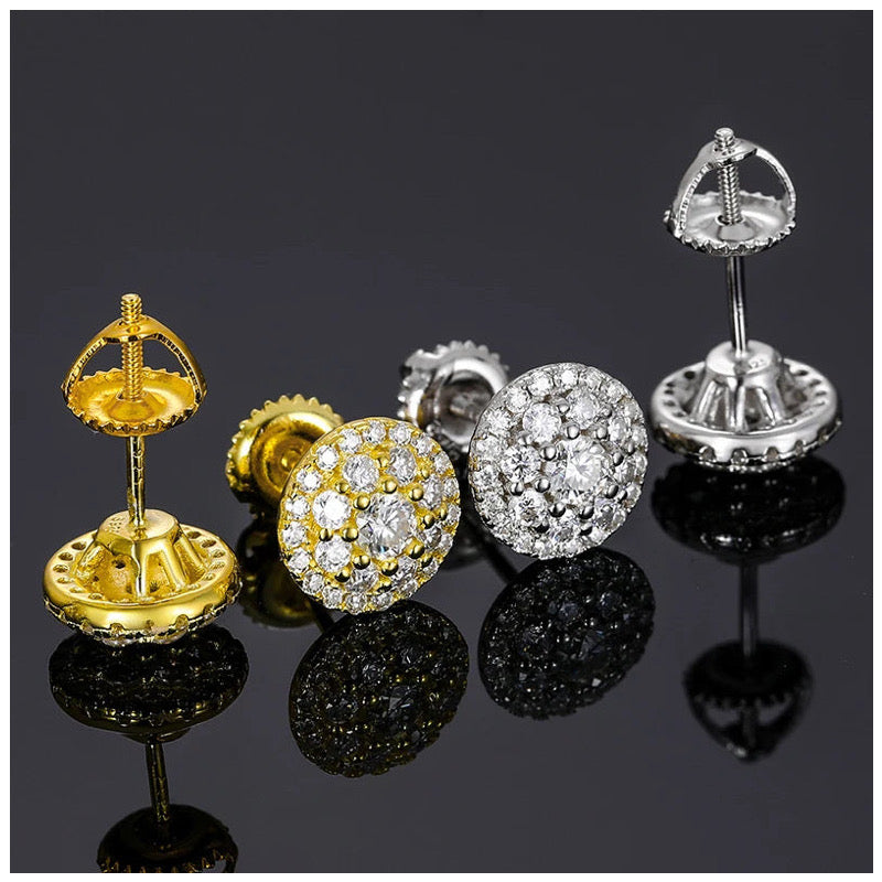 ICED OUT MOISSANITE "EUROSAT" WEISSGOLD 925S SILVER OHRRINGE - ICERAIN JEWELRY