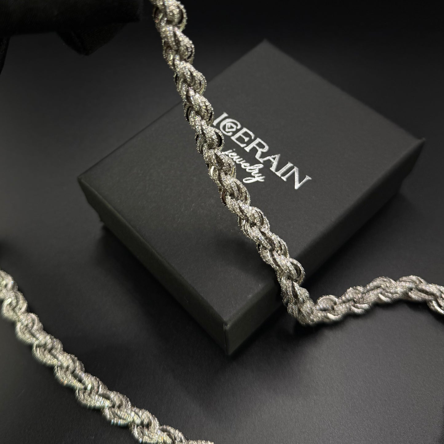 ICED OUT 8MM MOISSANITE "ROPE" WEISSGOLD 925S SILVER KETTE - ICERAIN JEWELRY