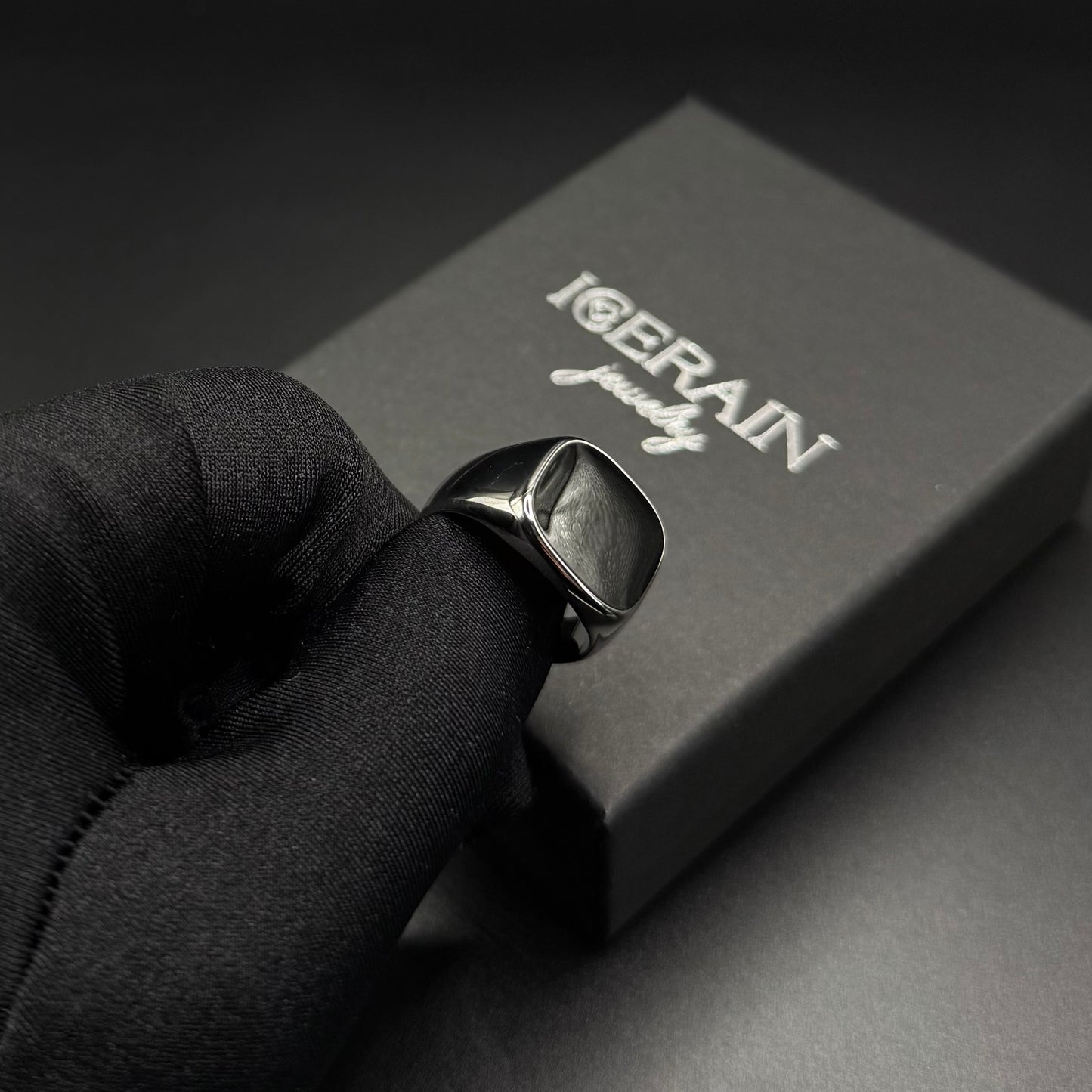 SALE | EDELSTAHL GRÖSSE 9 (19MM DURCHMESSER) "SIGNET" RING - ICERAIN JEWELRY