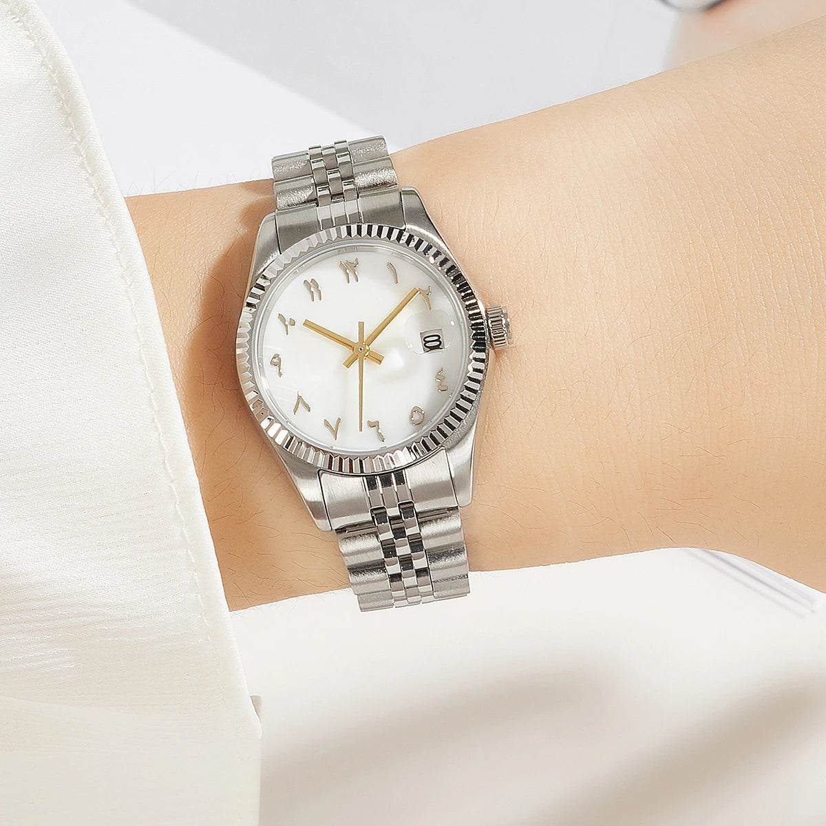 EDELSTAHL "ARABIC" FRAUEN UHR - ICERAIN JEWELRY