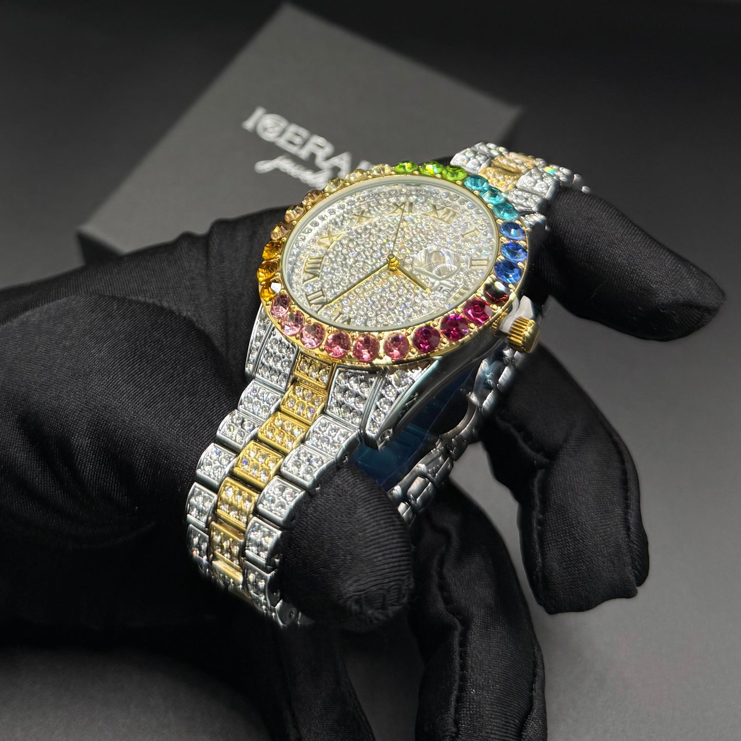 SALE | ICED OUT "SILVER/GOLD PITACOLLI" UHR - ICERAIN JEWELRY