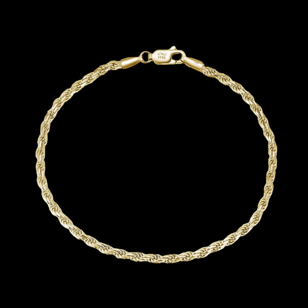 925S SILVER 18K GOLD "ROPE" ARMBAND - ICERAIN JEWELRY