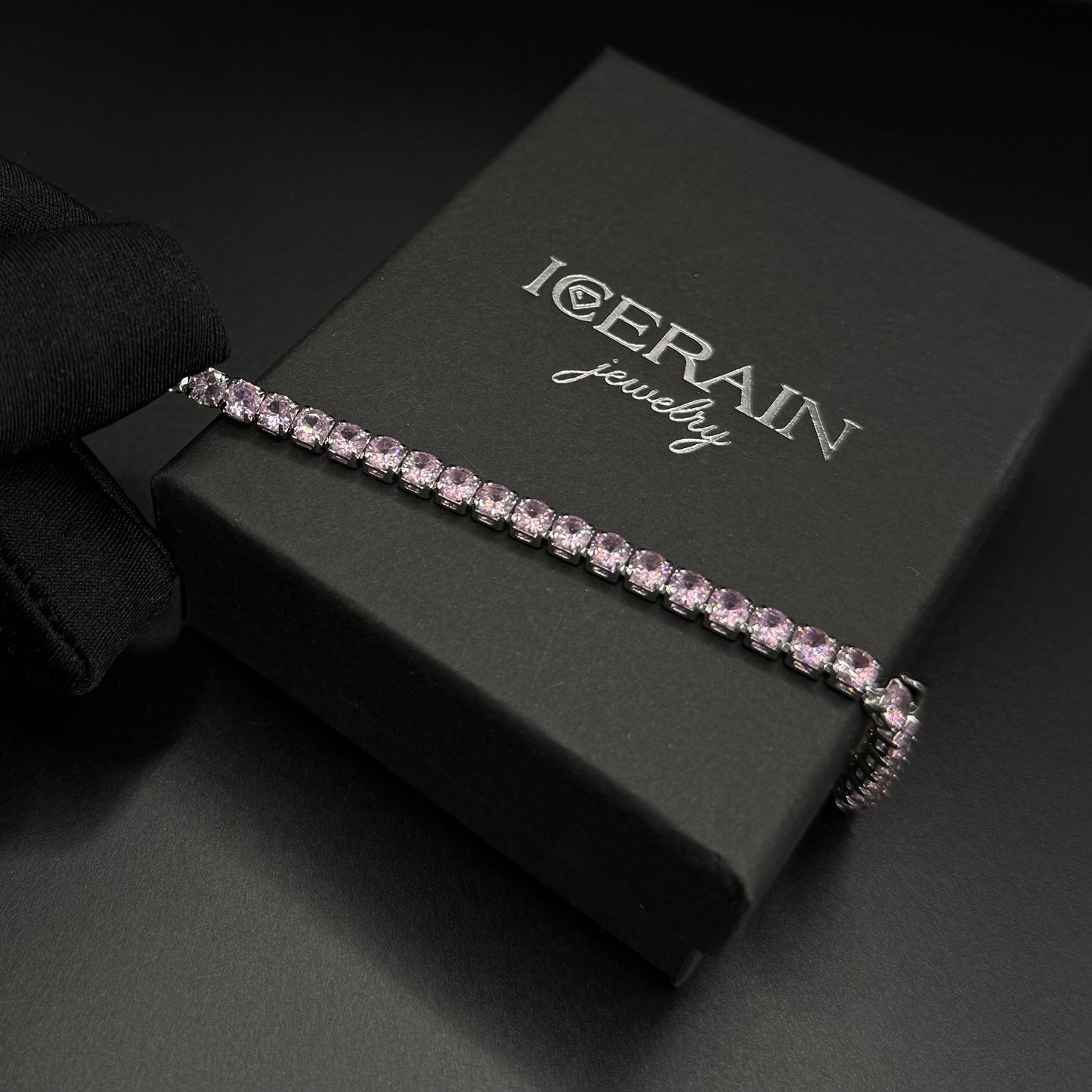ICED OUT 4MM "PINK TENNIS" ARMBAND - ICERAIN JEWELRY