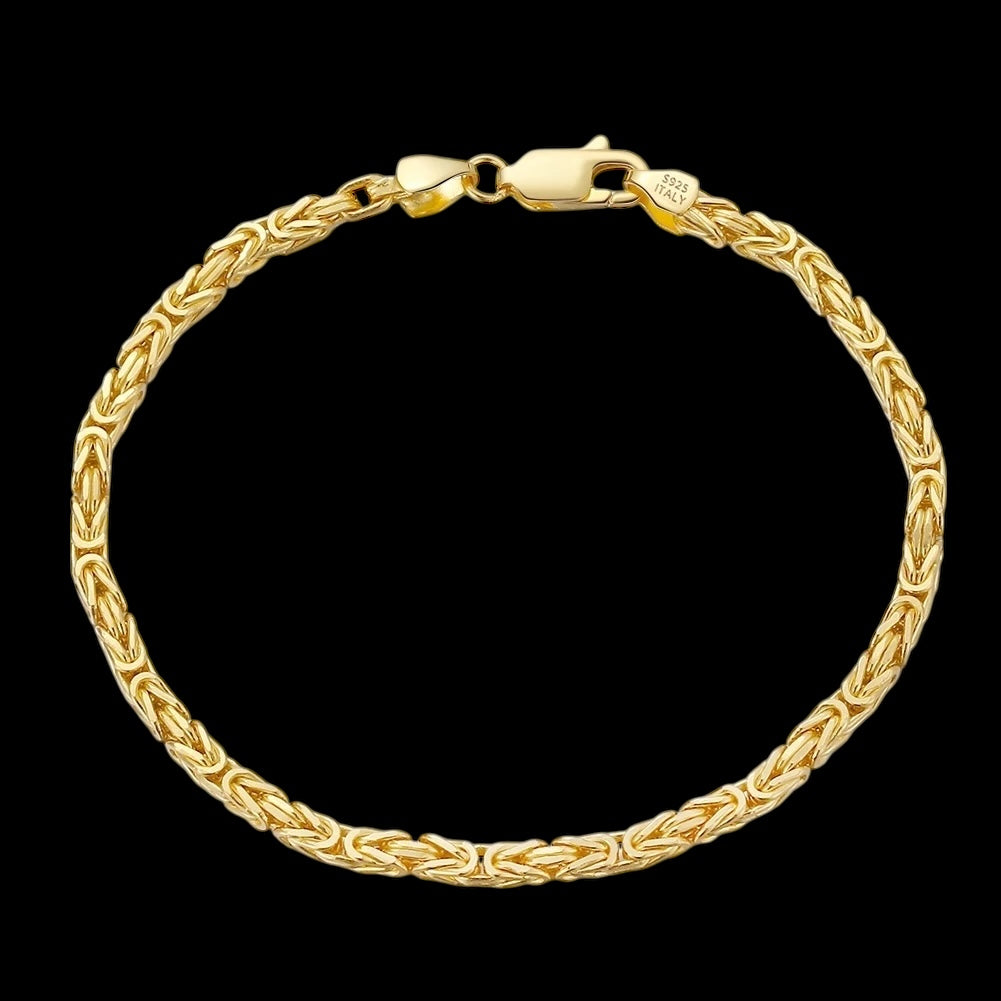 925S SILVER 18K GOLD 2,5MM "KING" KÖNIGSARMBAND - ICERAIN JEWELRY