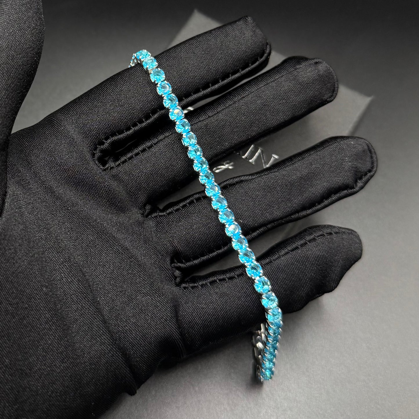 ICED OUT 4MM "SKYBLUE TENNIS" ARMBAND - ICERAIN JEWELRY