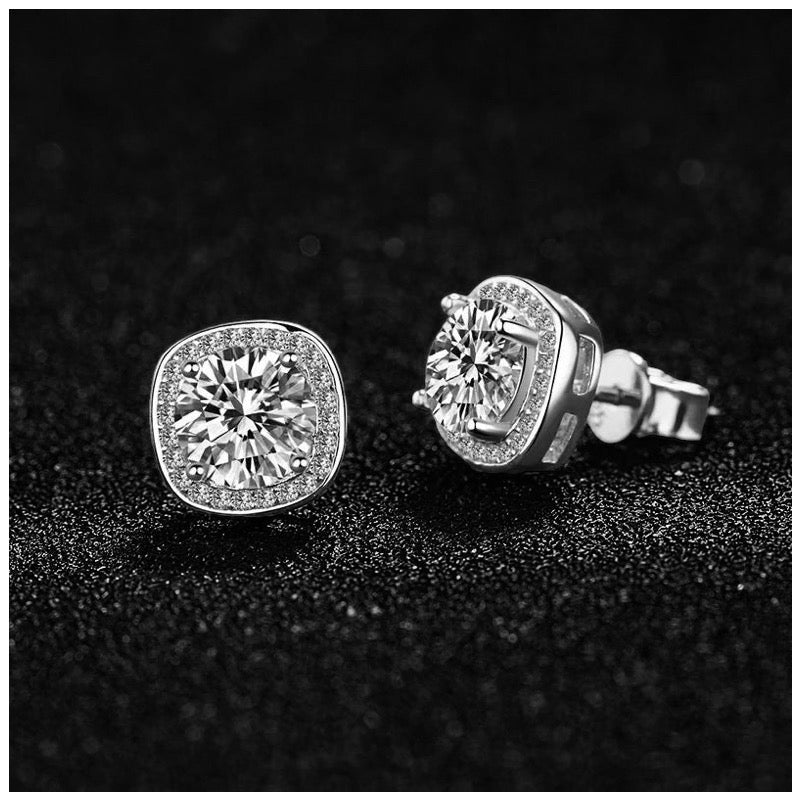 ICED OUT MOISSANITE "FASIMO" WEISSGOLD 925S SILVER OHRRINGE - ICERAIN JEWELRY