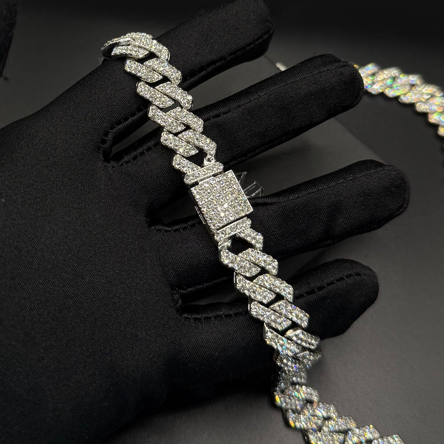 ICED OUT 14MM "SILVER PRONG CUBAN" KETTE - ICERAIN JEWELRY