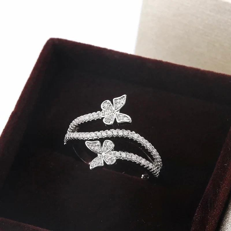 ICED OUT "DOUBLE BUTTERFLY V2" RING - ICERAIN JEWELRY