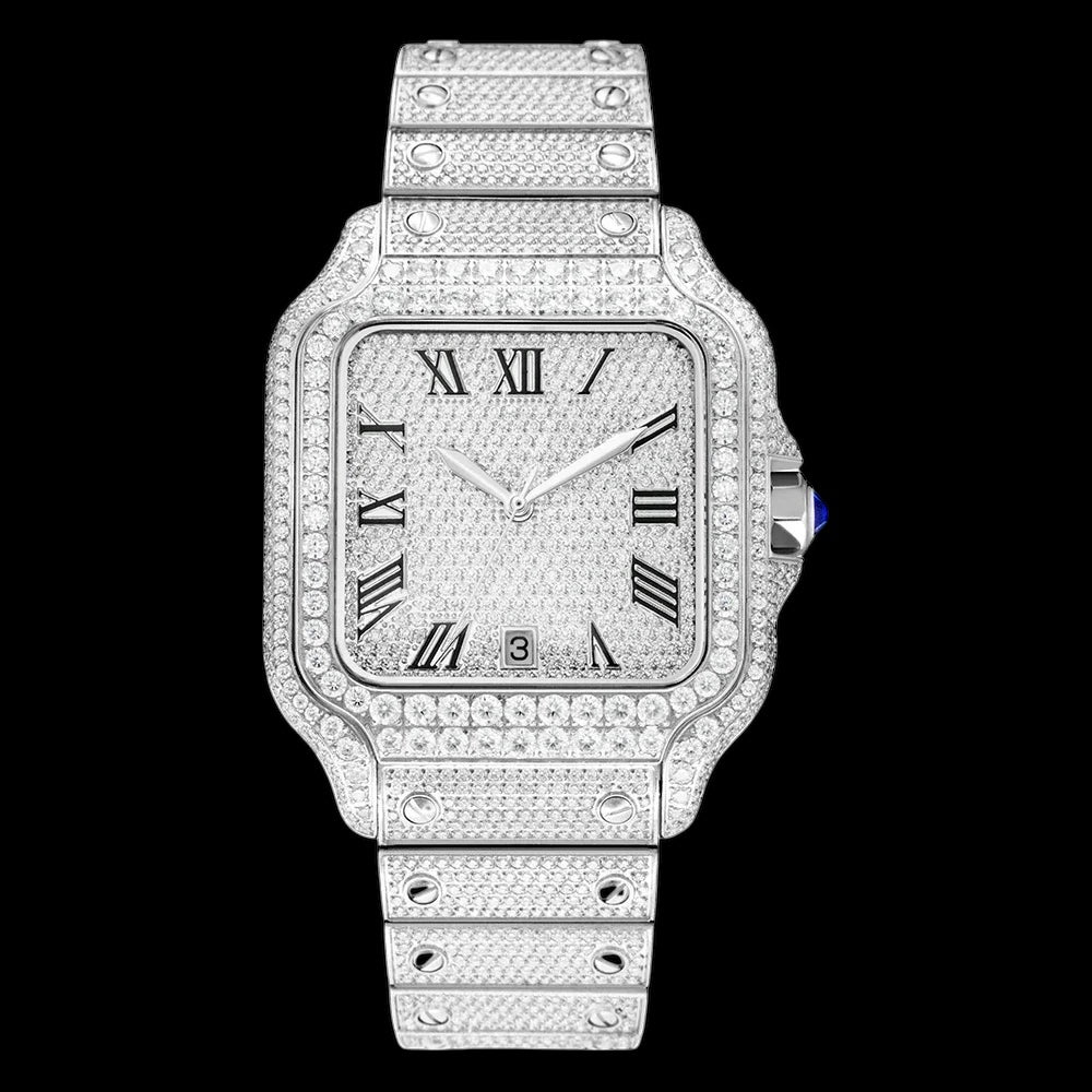 ICED OUT 40MM MOISSANITE "PIAZZA" UHR - ICERAIN JEWELRY