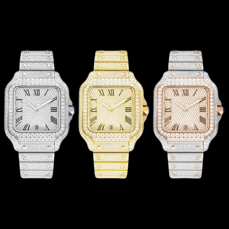 ICED OUT 40MM MOISSANITE "PIAZZA" UHR - ICERAIN JEWELRY