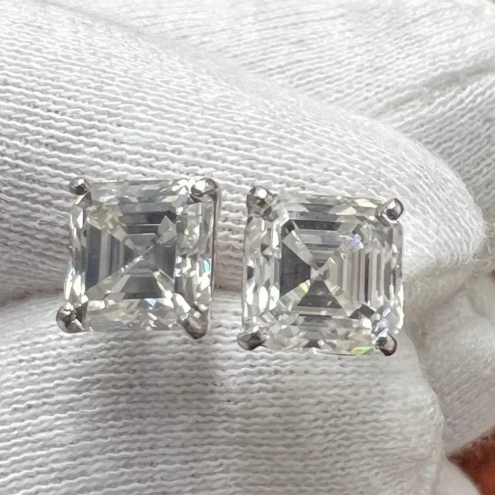 ICED OUT 7MM MOISSANITE "SILVERSTAR V2" WEISSGOLD 925S SILVER OHRRINGE - ICERAIN JEWELRY