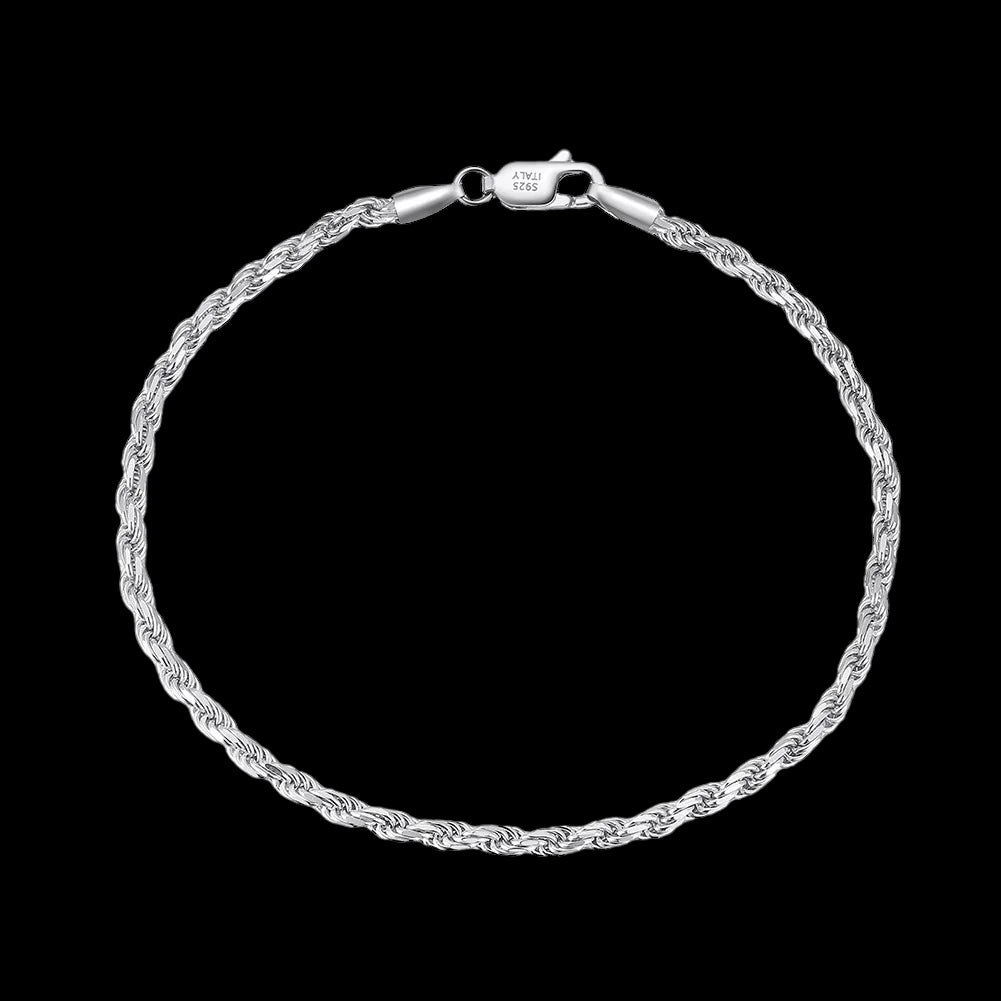 925S SILVER 3MM "ROPE" ARMBAND - ICERAIN JEWELRY