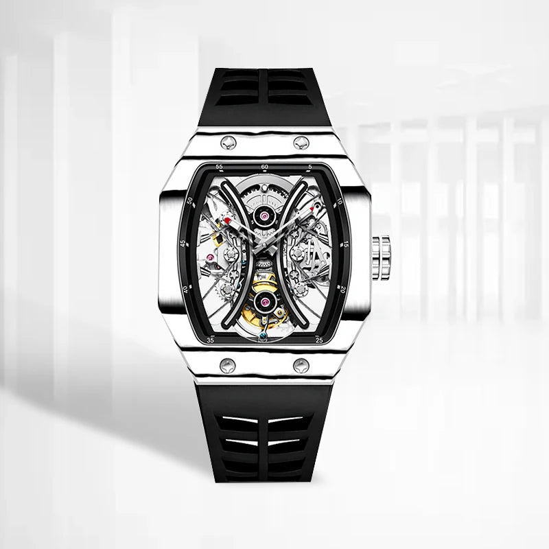 EDELSTAHL 50MM "SKELETON" UHR
