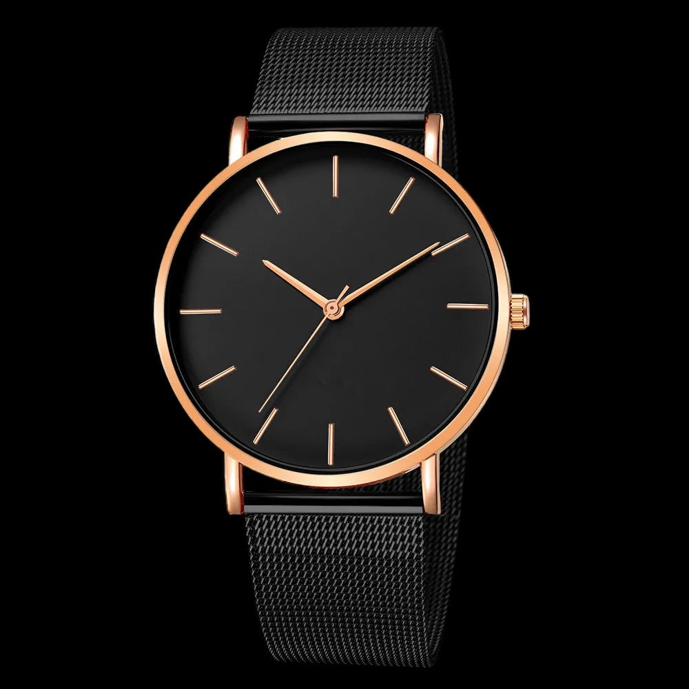 EDELSTAHL "THINMATIC" UHR - ICERAIN JEWELRY