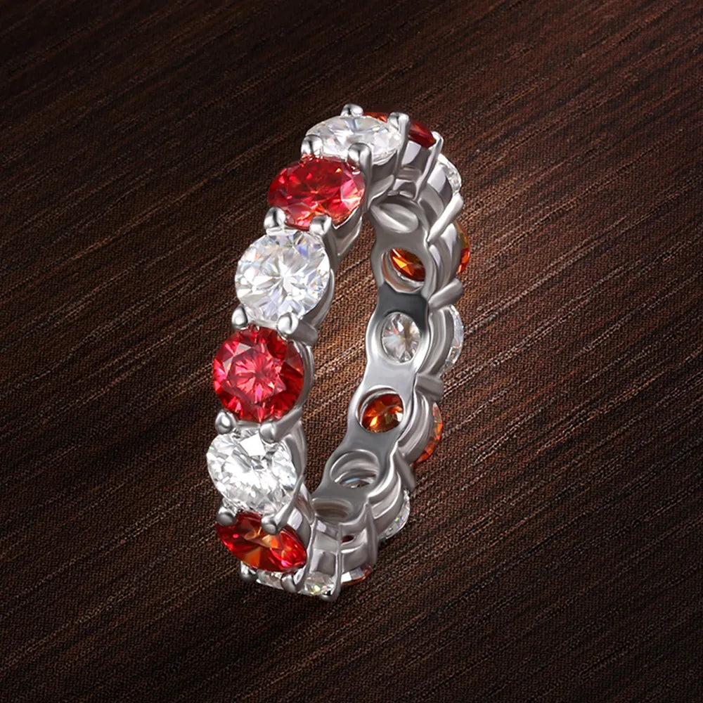 SALE | ICED OUT MOISSANITE GRÖSSE 8 "RED DRASILO" WEISSGOLD 925S SILVER RING - ICERAIN JEWELRY