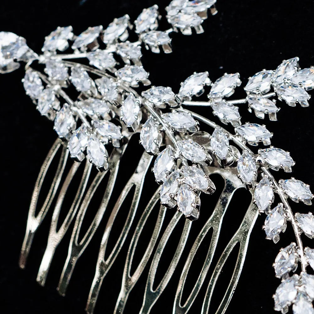 ICED OUT "CRYSTAL LEAF" DIADEM/TIARA - ICERAIN JEWELRY