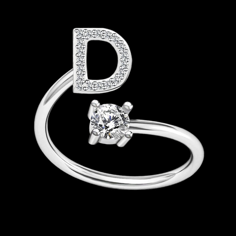 PERSONALISIERTER ICED OUT ANFANGSBUCHSTABEN "NOZZE" RING - ICERAIN JEWELRY