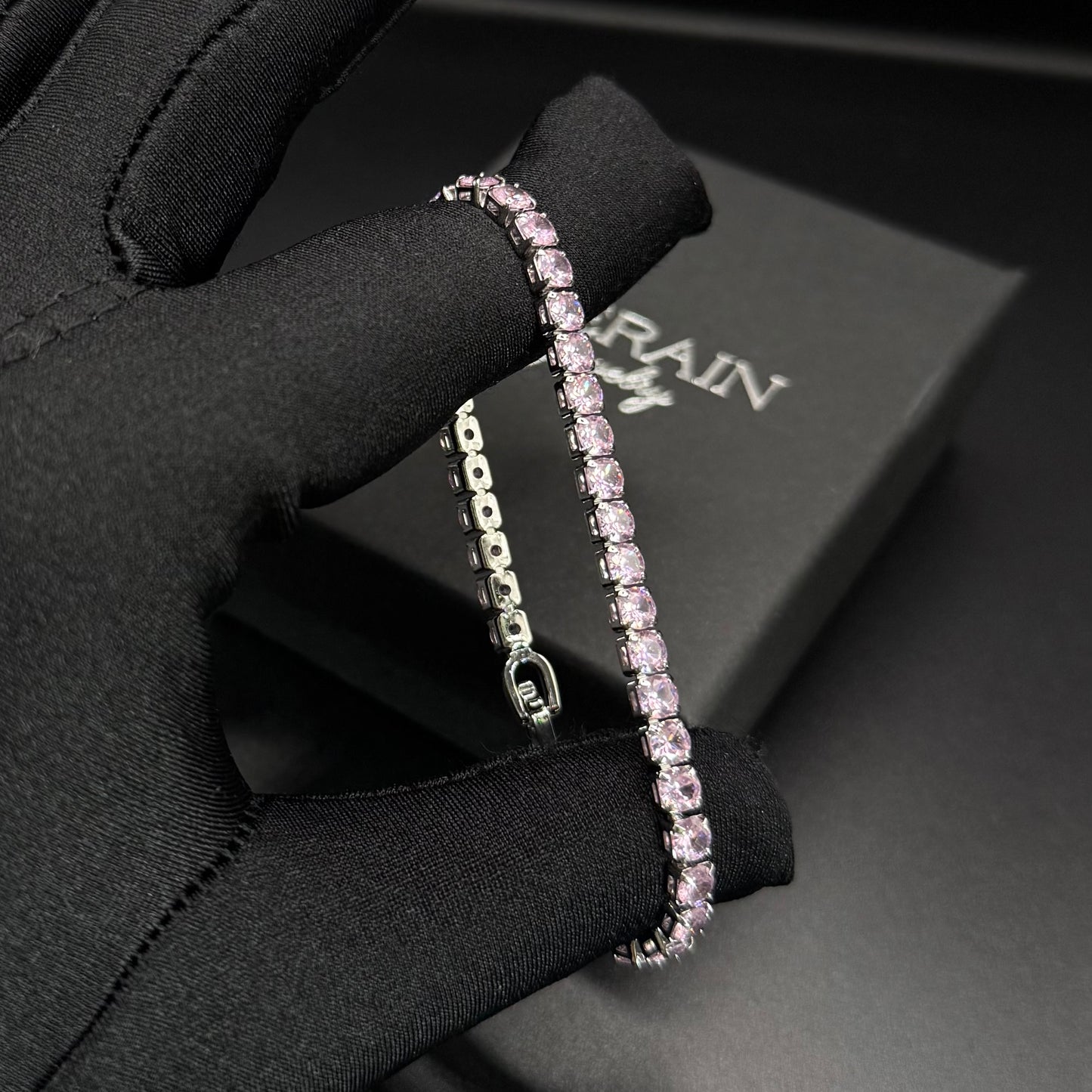 ICED OUT 4MM "PINK TENNIS" ARMBAND - ICERAIN JEWELRY