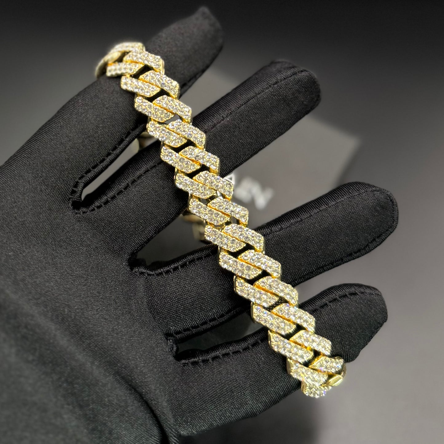 ICED OUT 14MM "GOLD PRONG CUBAN" ARMBAND - ICERAIN JEWELRY