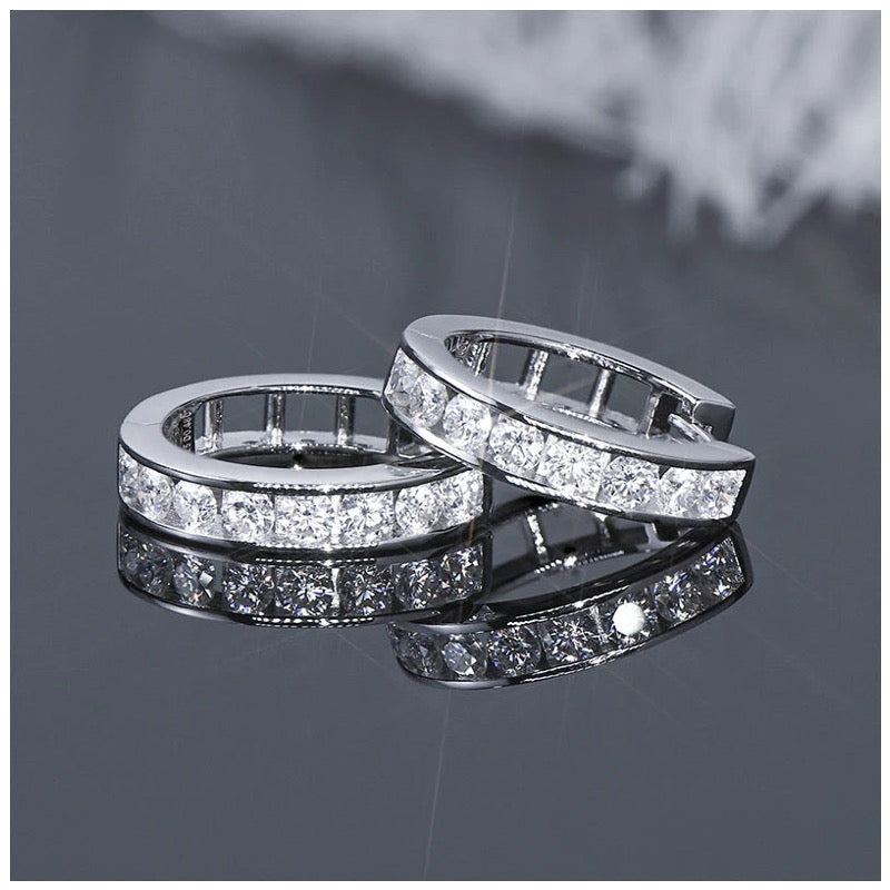 ICED OUT MOISSANITE "SILVER CREOLES" WEISSGOLD 925S SILVER OHRRINGE - ICERAIN JEWELRY