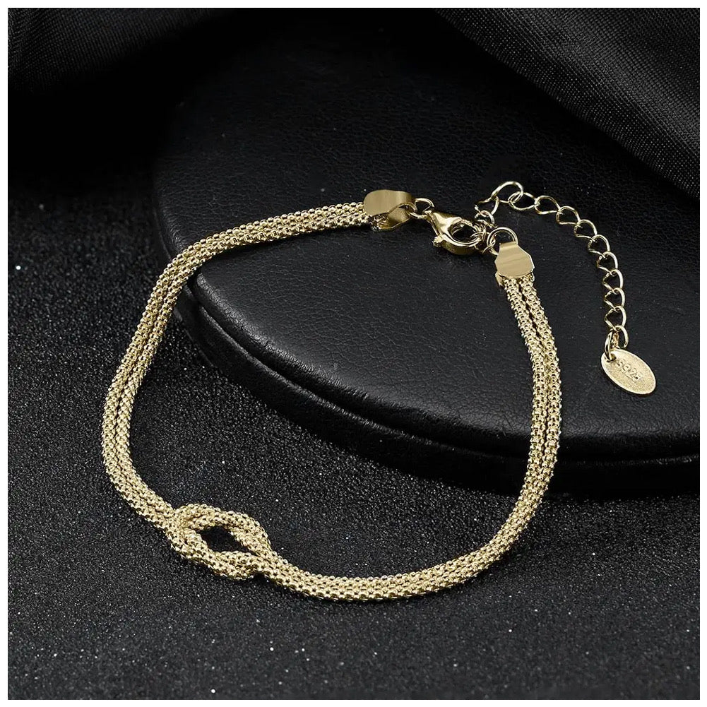 925S SILVER 14K GOLD 1,5MM "KNOT" ARMBAND