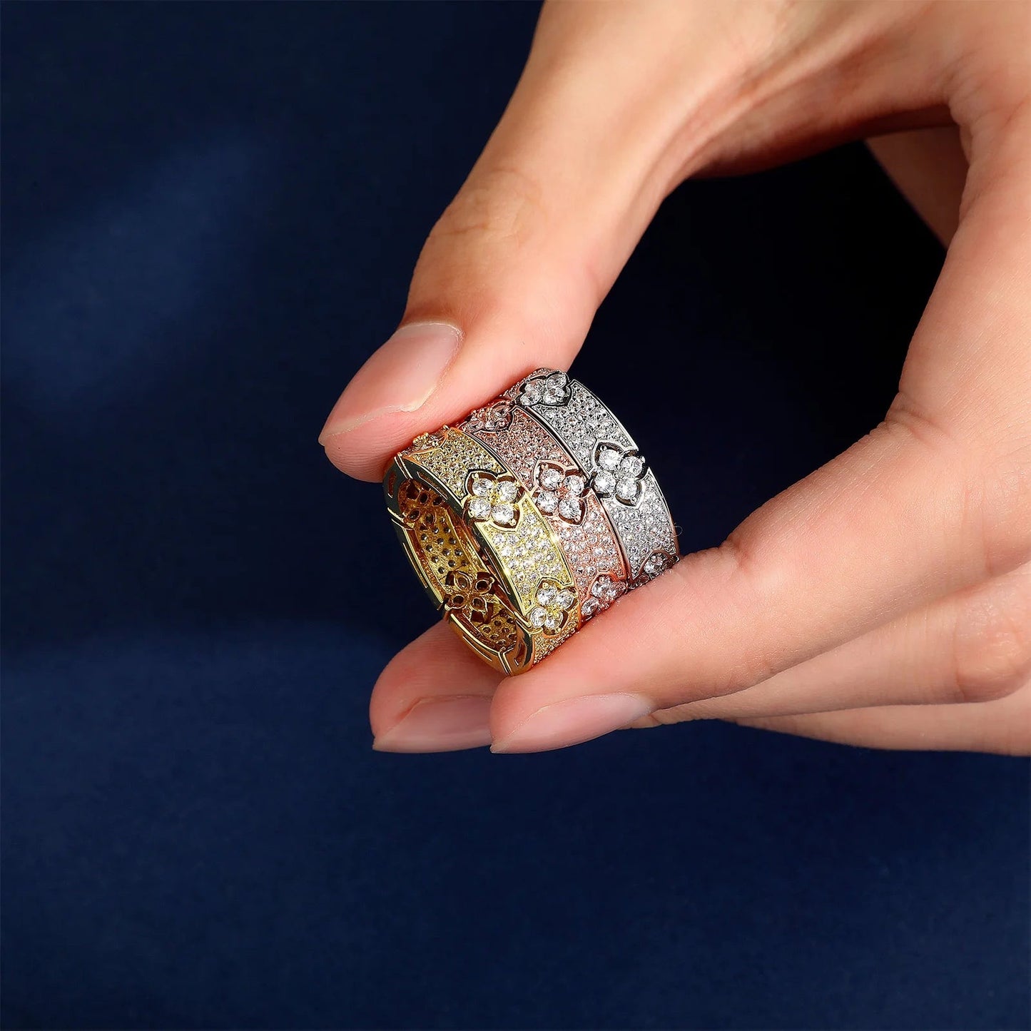 ICED OUT "CLOVER V2" RING - ICERAIN JEWELRY