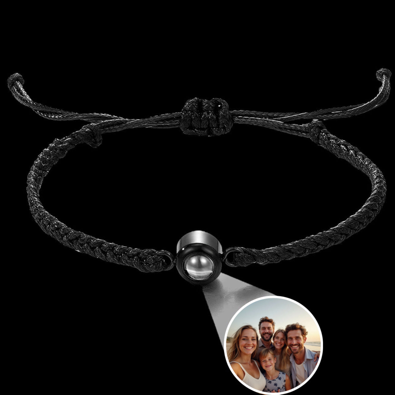 STOFF/EDELSTAHL ARMBAND MIT PERSONALISIERTEM FOTO - ICERAIN JEWELRY