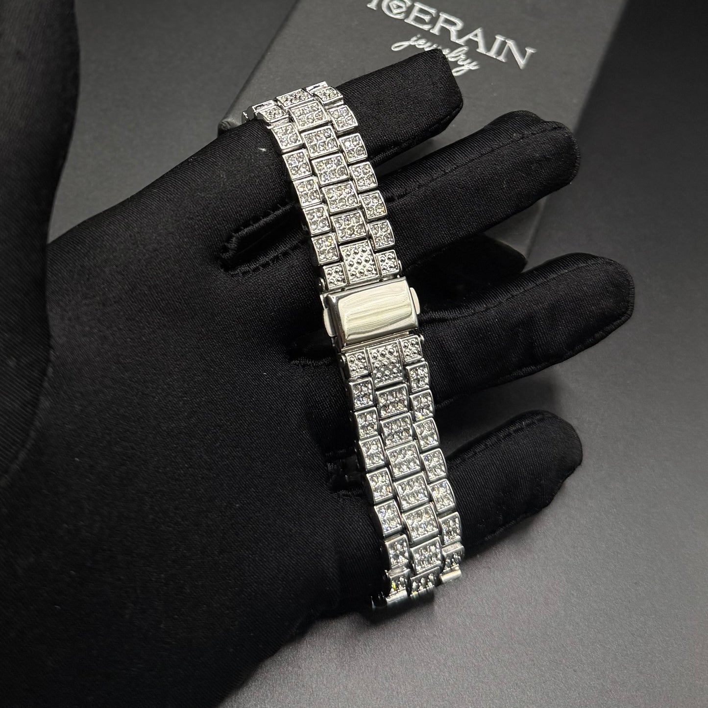 ICED OUT 14MM 4-IN-1 "SILVER PRONG" SCHMUCKSET (2 HALSKETTEN + ARMBAND + UHR) - ICERAIN JEWELRY