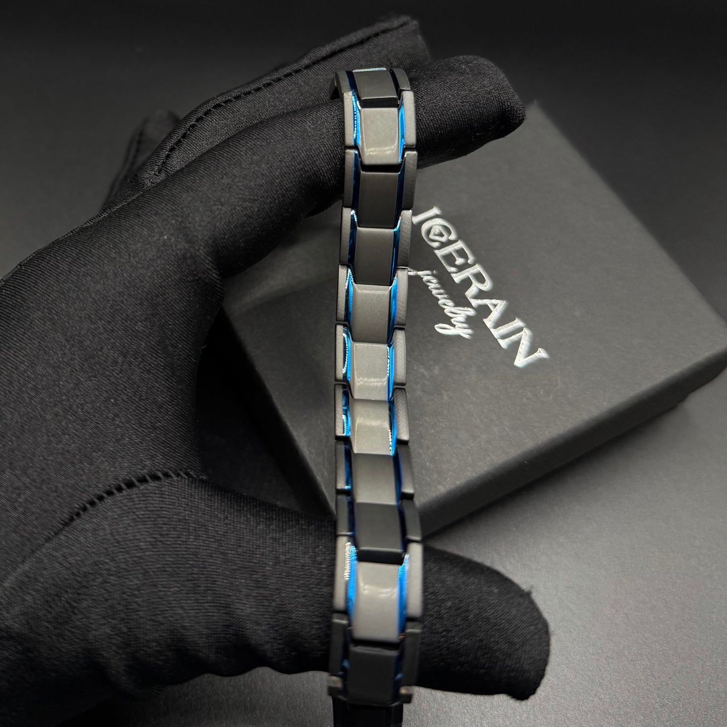 SALE | EDELSTAHL 12MM 21CM "BLUE BLACKLIST" ARMBAND - ICERAIN JEWELRY