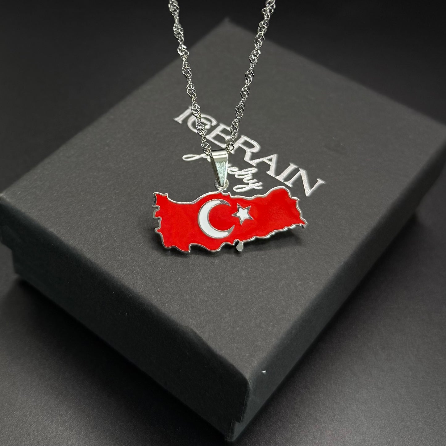 EDELSTAHL "TURKIYE" LÄNDERKETTE - ICERAIN JEWELRY