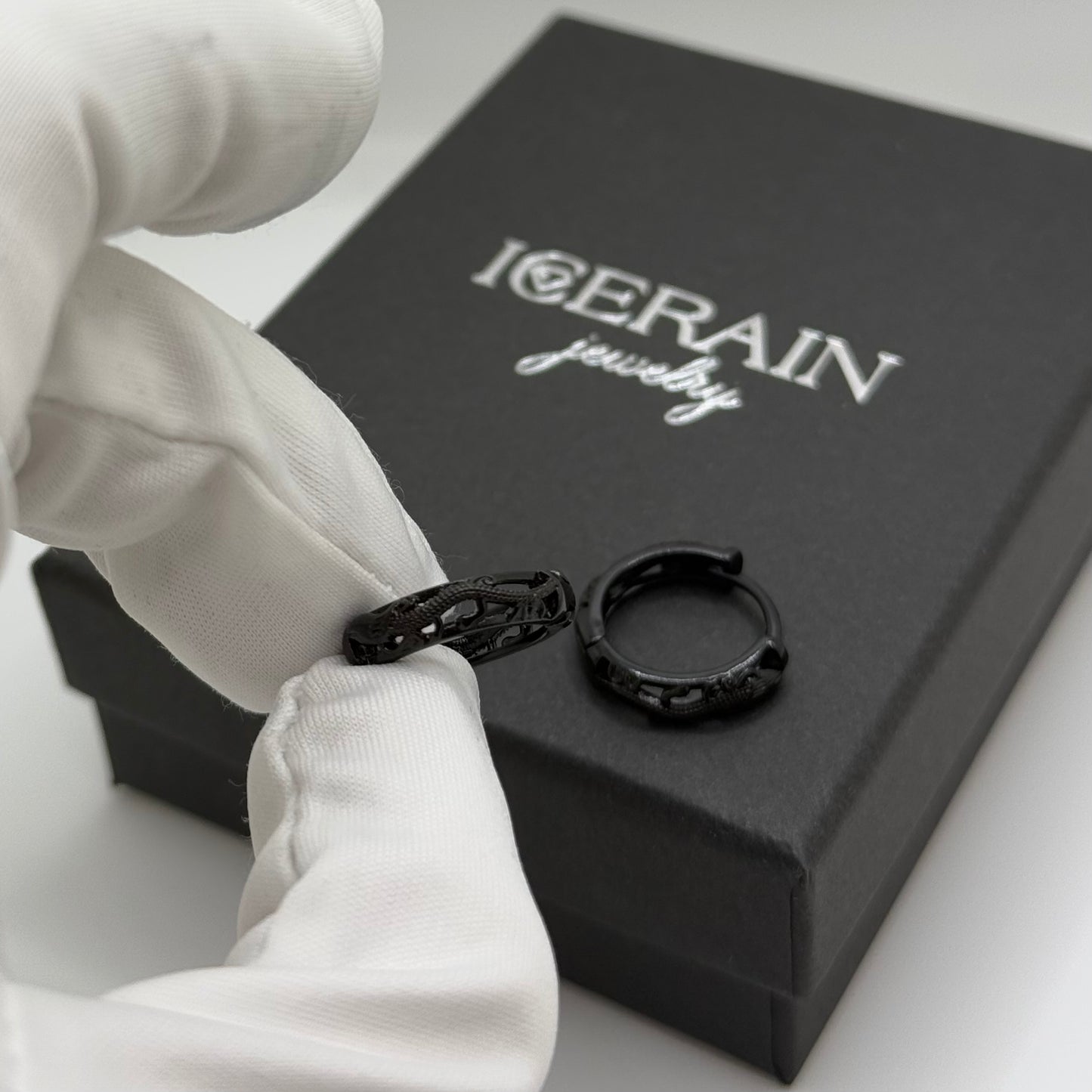 925S SILVER "BLACK DRAGON" OHRRINGE - ICERAIN JEWELRY
