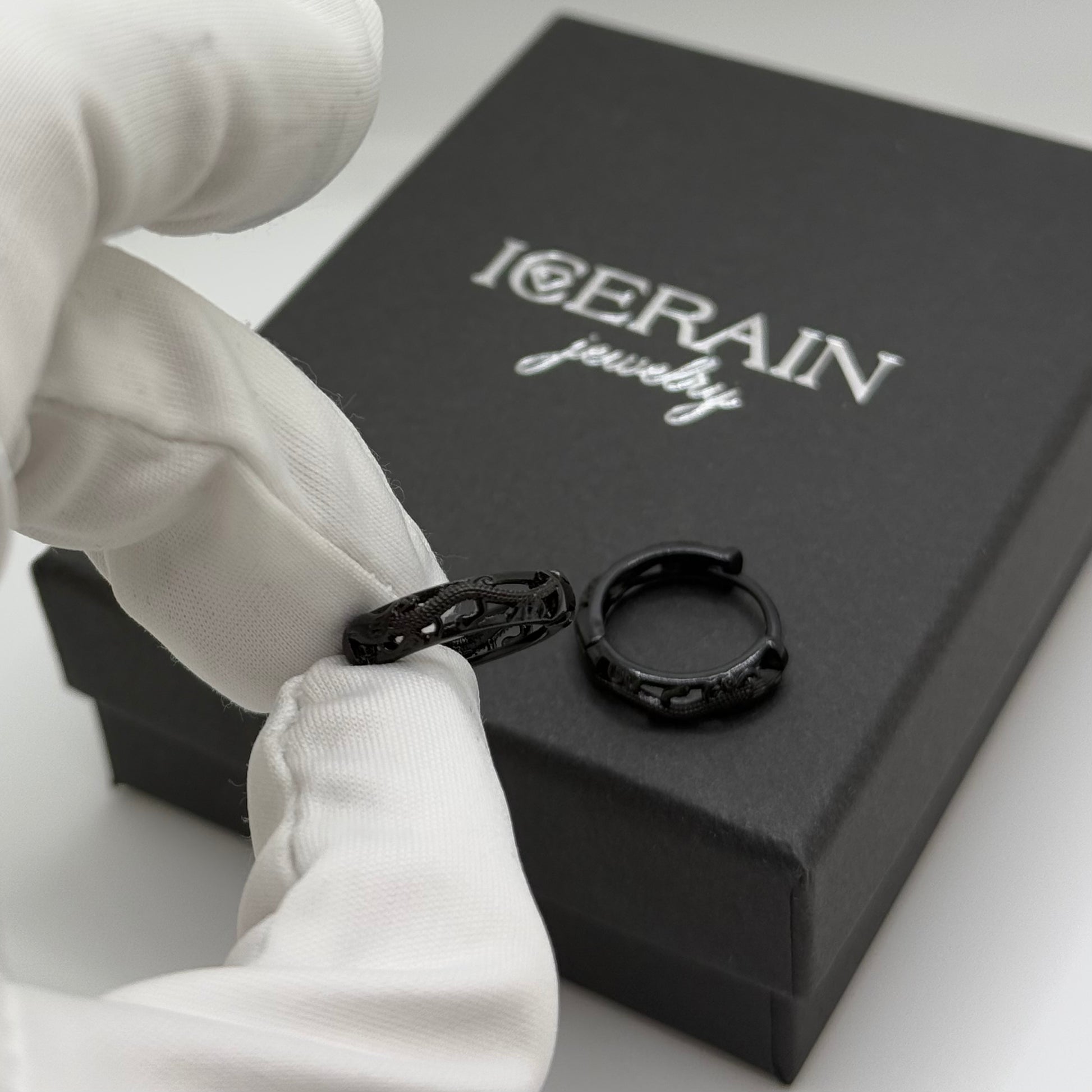 925S SILVER "BLACK DRAGON" OHRRINGE - ICERAIN JEWELRY