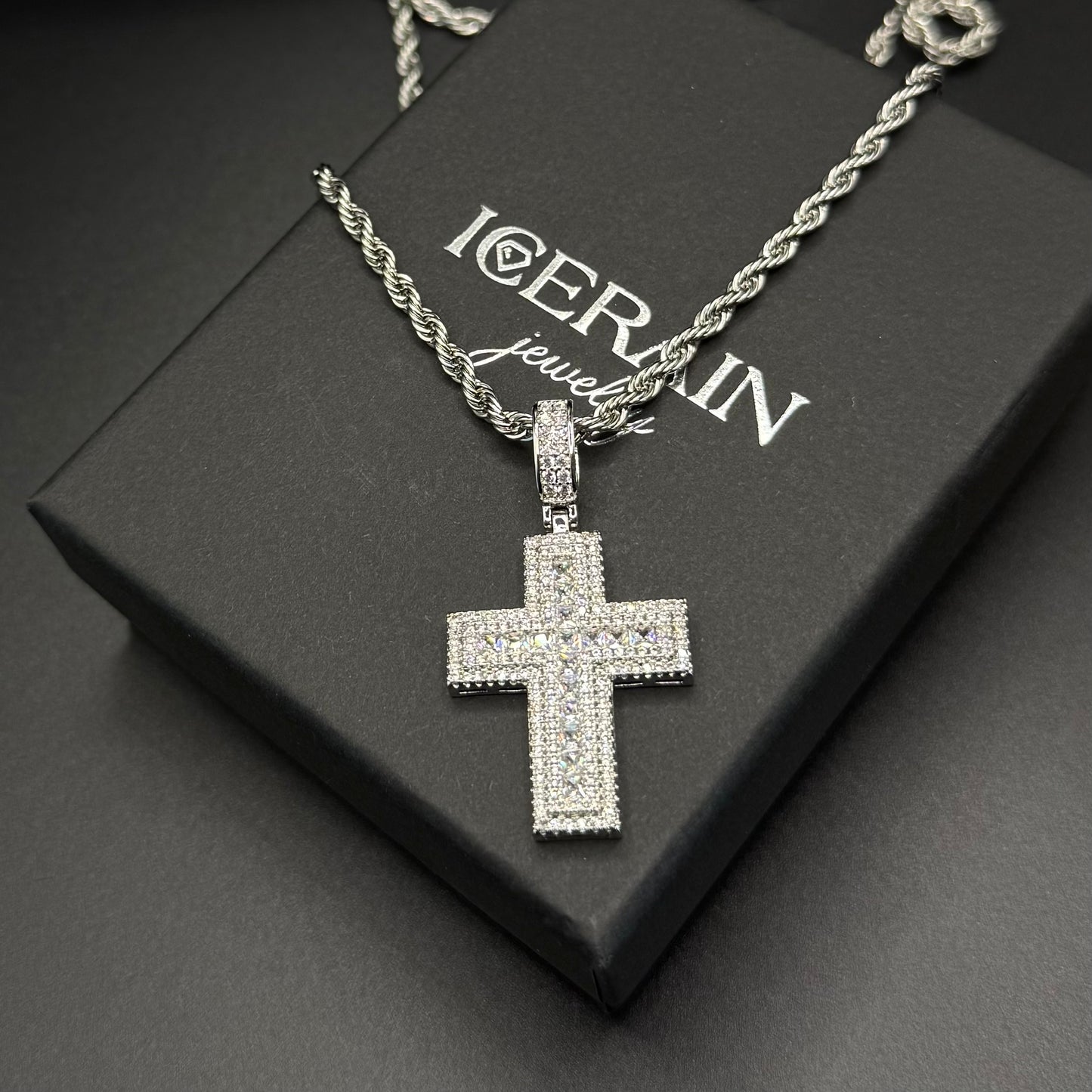 ICED OUT "CROSS V6" KETTE - ICERAIN JEWELRY