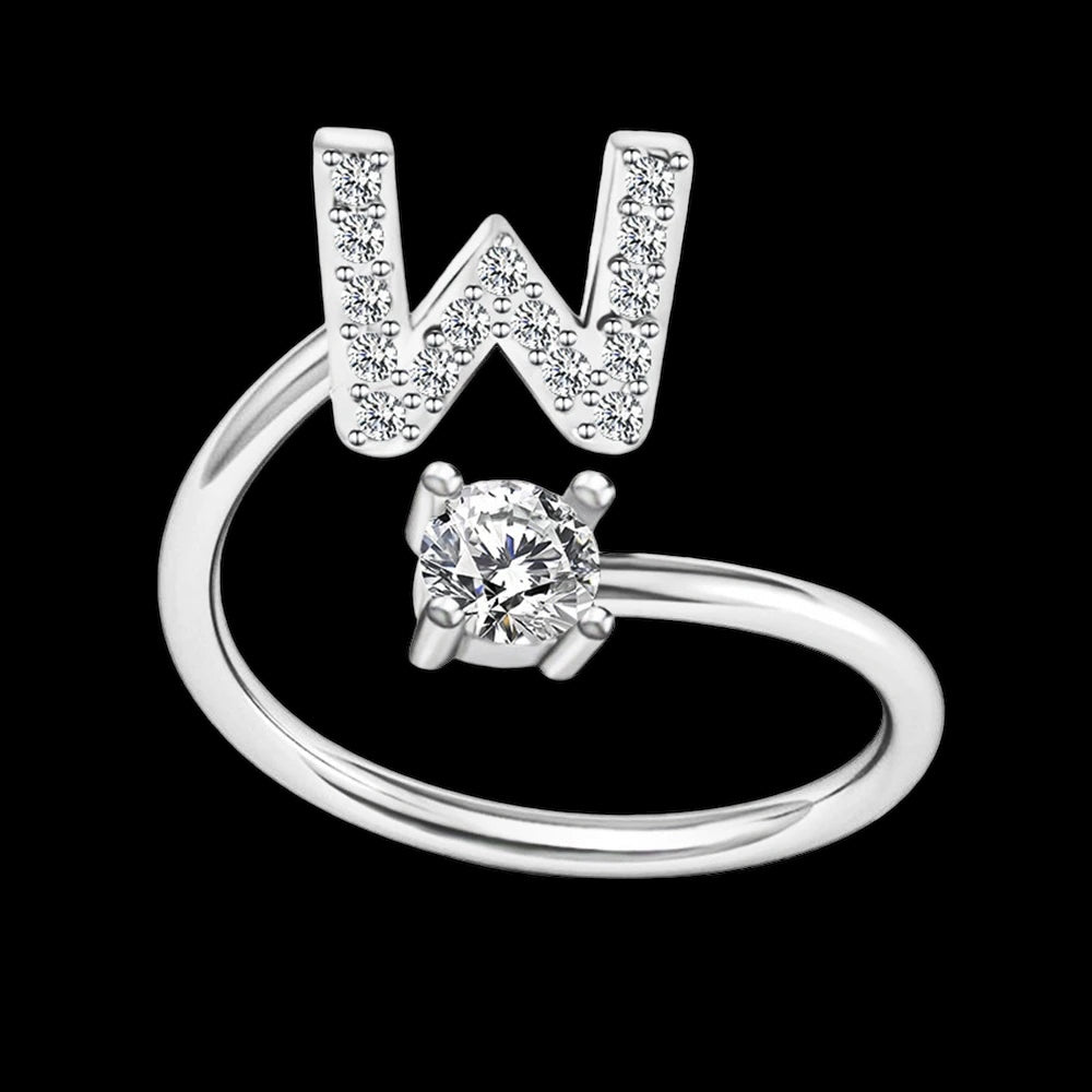 PERSONALISIERTER ICED OUT ANFANGSBUCHSTABEN "NOZZE" RING - ICERAIN JEWELRY