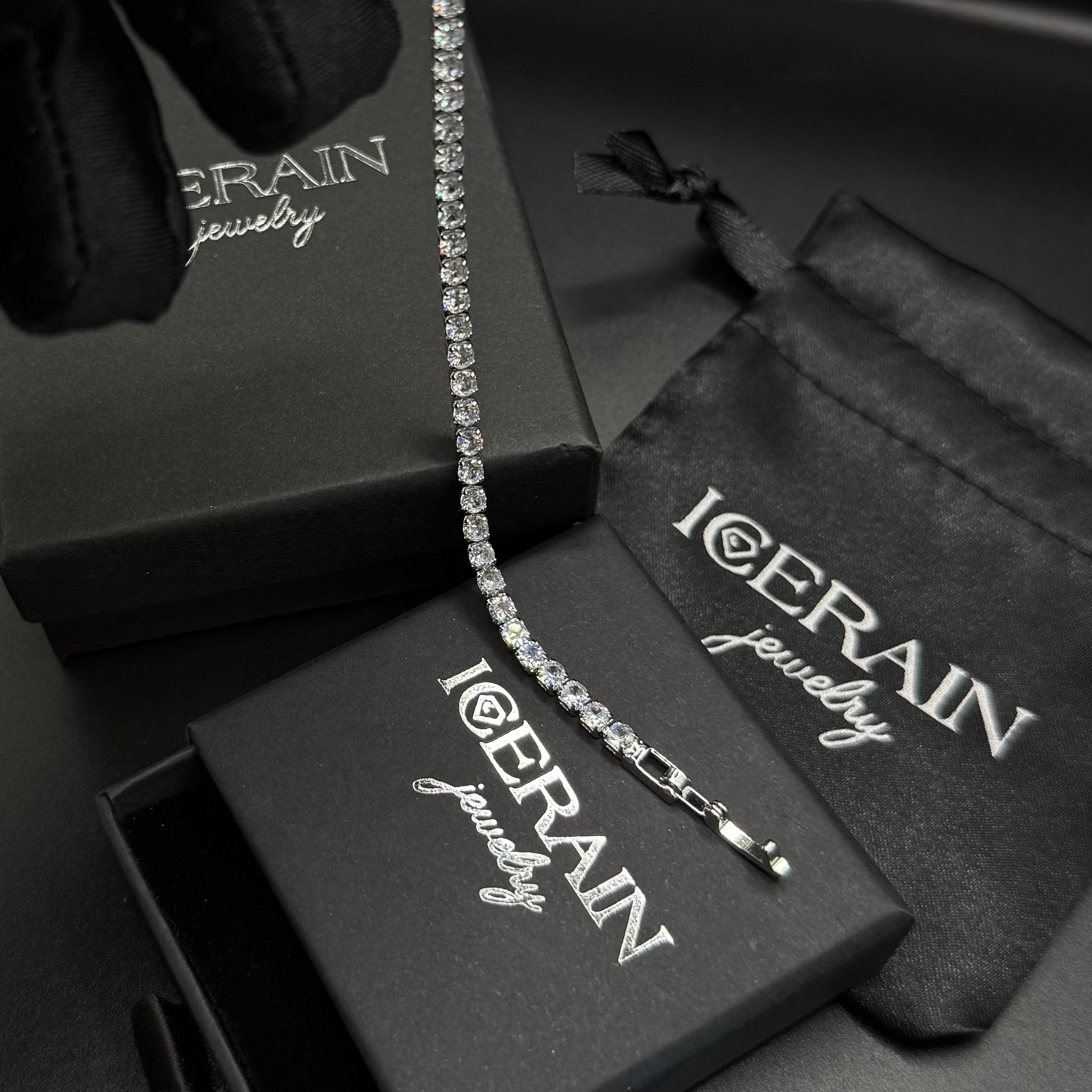 ICED OUT "SILVER TENNIS" ARMBAND - ICERAIN JEWELRY