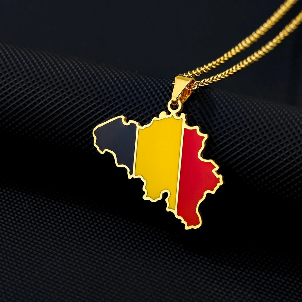 EDELSTAHL "BELGIUM" LÄNDERKETTE - ICERAIN JEWELRY