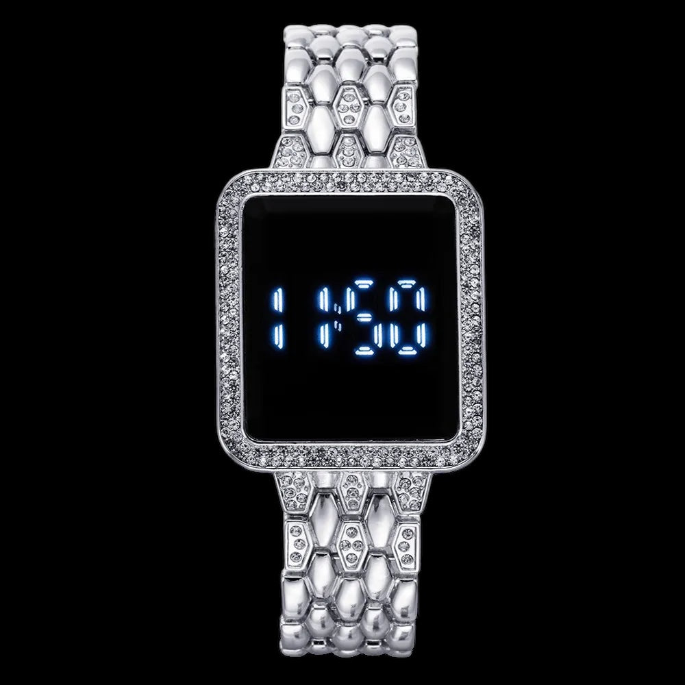 SALE | EDELSTAHL LED "SILVER LOVALISIMA" UHR - ICERAIN JEWELRY