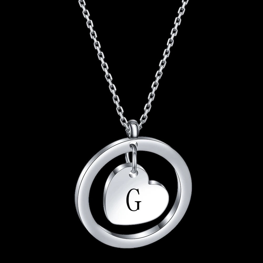 PERSONALISIERTE EDELSTAHL ANFANGSBUCHSTABEN "HEART" KETTE