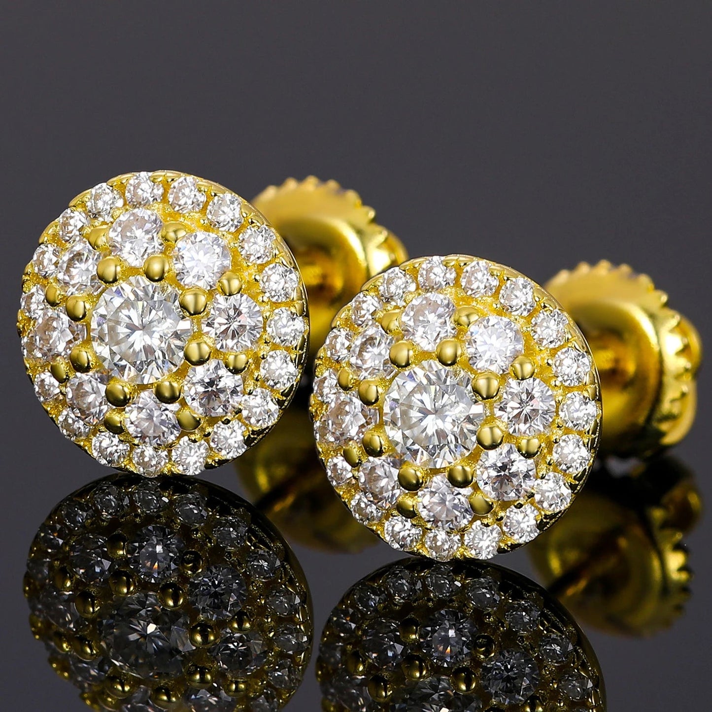 ICED OUT MOISSANITE "EUROSAT" WEISSGOLD 925S SILVER OHRRINGE - ICERAIN JEWELRY