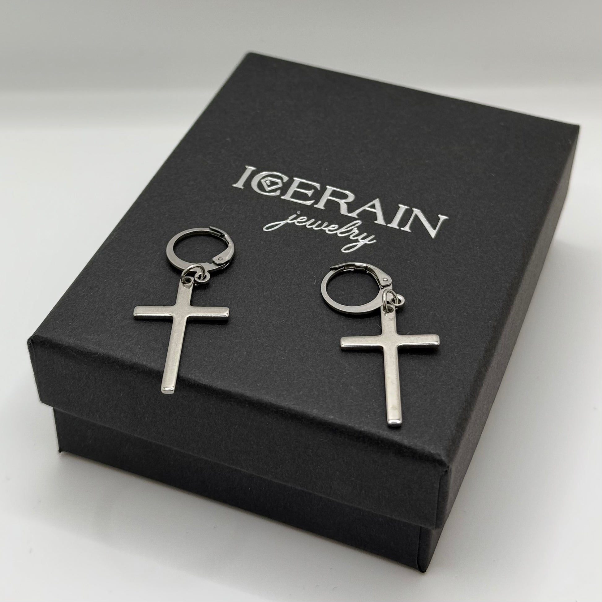EDELSTAHL "CROSS" OHRRINGE - ICERAIN JEWELRY