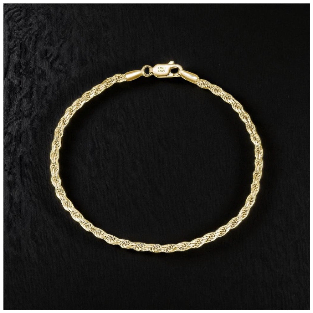 925S SILVER 18K GOLD "ROPE" ARMBAND - ICERAIN JEWELRY