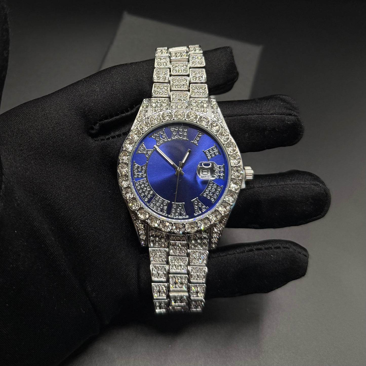 ICED OUT 14MM 4-IN-1 "SILVER PRONG" SCHMUCKSET (2 HALSKETTEN + ARMBAND + UHR) - ICERAIN JEWELRY