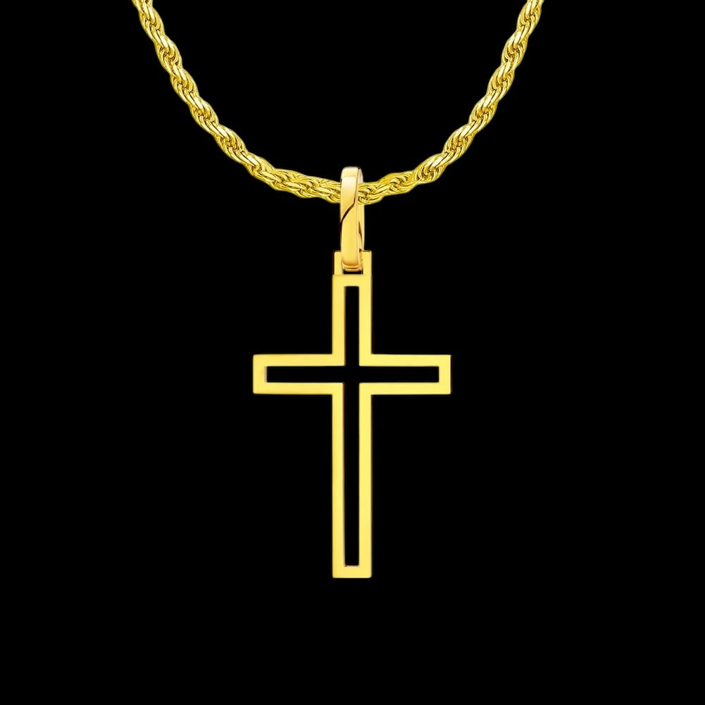 925S SILVER 18K GOLD "CROSS V2" KETTE - ICERAIN JEWELRY