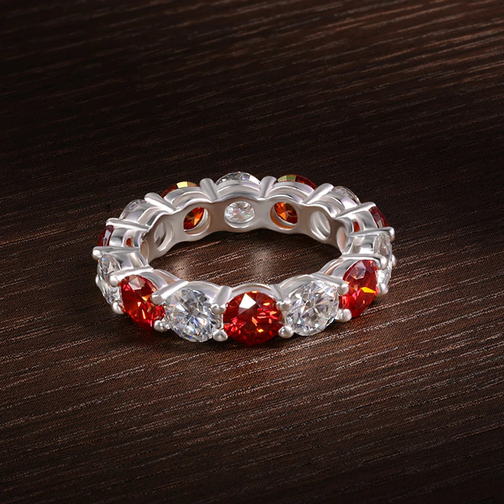 SALE | ICED OUT MOISSANITE GRÖSSE 8 "RED DRASILO" WEISSGOLD 925S SILVER RING - ICERAIN JEWELRY