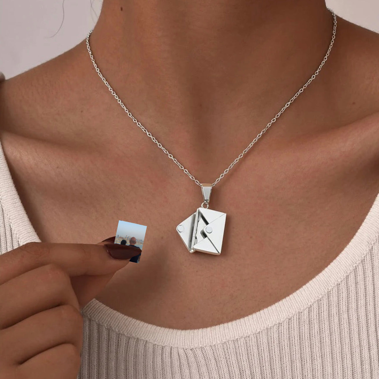 PERSONALISIERTE EDELSTAHL "ENVELOP" KETTE