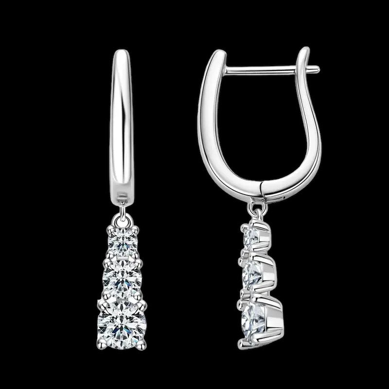 ICED OUT MOISSANITE "TRIANGOLO" WEISSGOLD 925S SILVER OHRRINGE - ICERAIN JEWELRY