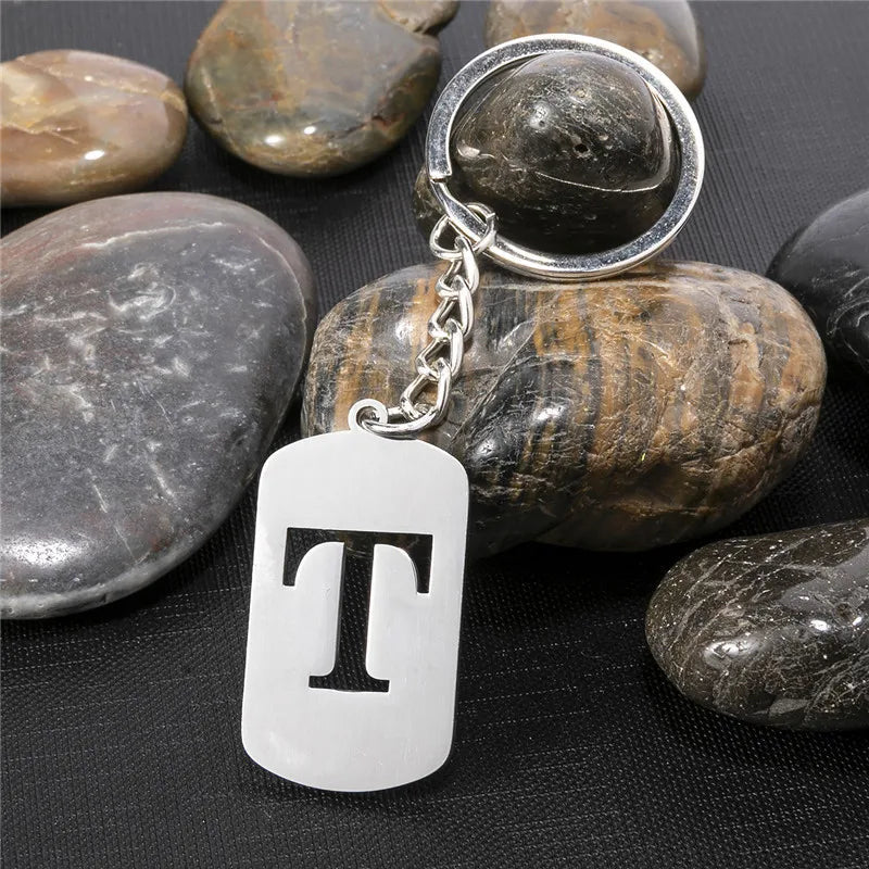 PERSONALISIERTER EDELSTAHL ANFANGSBUCHSTABE "WALLERO" SCHLÜSSELANHÄNGER - ICERAIN JEWELRY