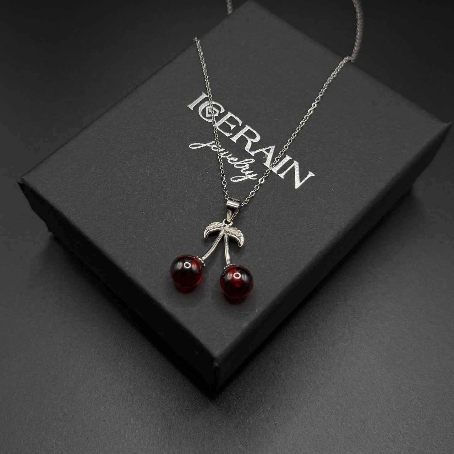 925S SILVER "CHERRY" KETTE - ICERAIN JEWELRY