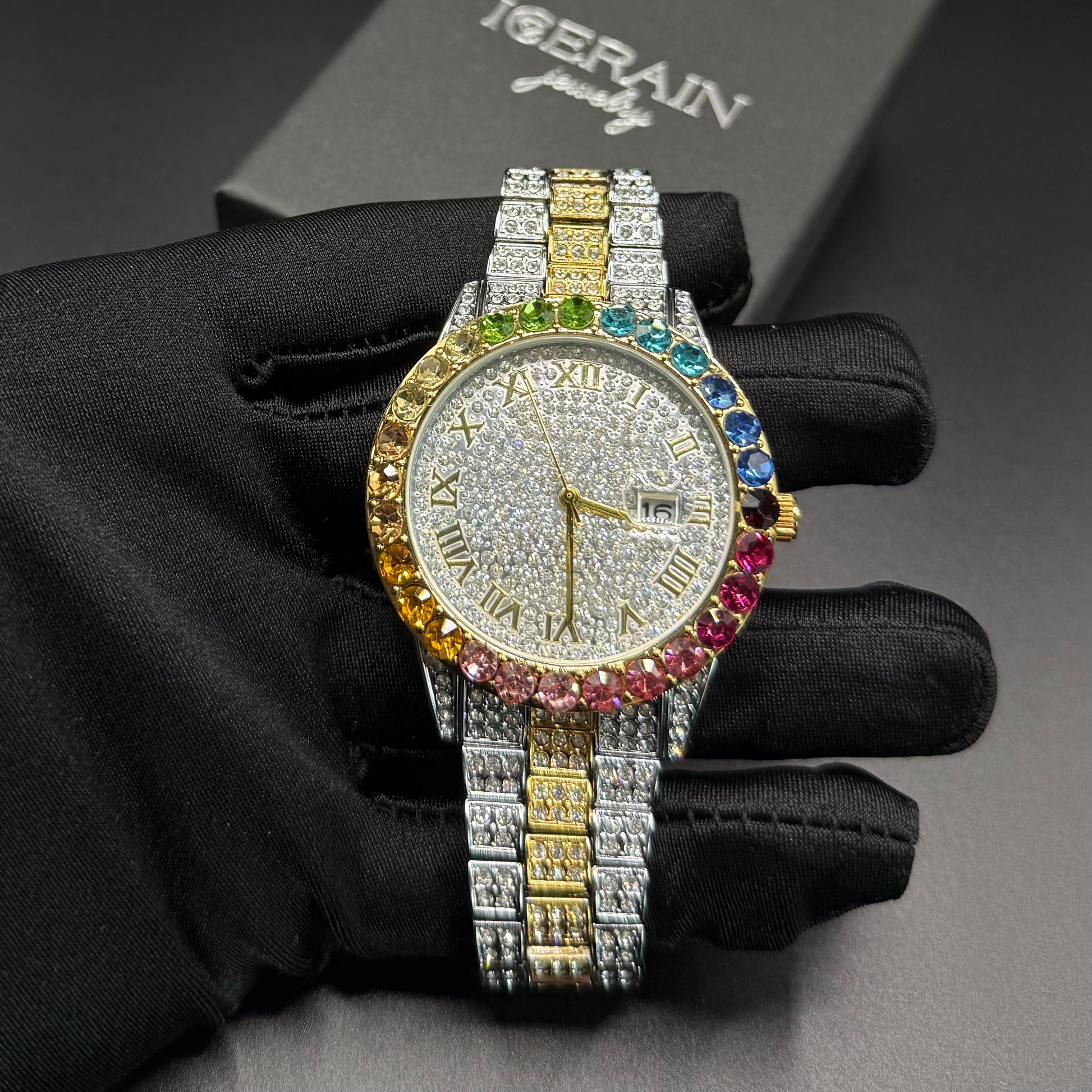 SALE | ICED OUT "SILVER/GOLD PITACOLLI" UHR - ICERAIN JEWELRY